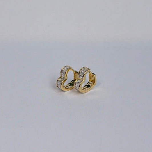14K Gold Filled Heart Huggie Earrings - The Ky Collection