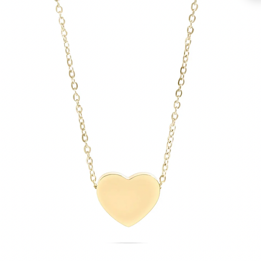 14k Gold-Filled Hand-Stamped Blank Heart Necklace