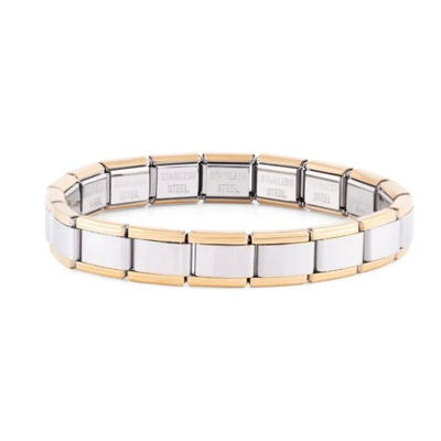 Mixed Metal Italian Charm Bracelet Base