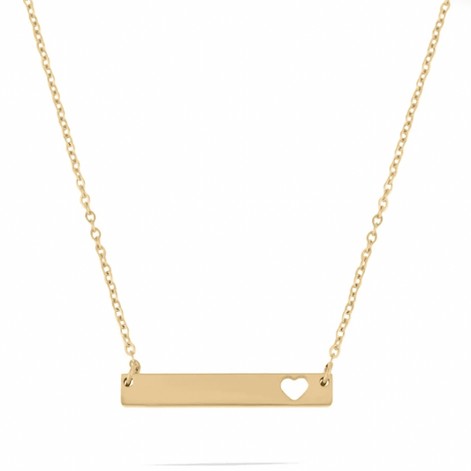 14k Gold-Filled Hand-Stamped Blank Heart Cutout Necklace - The Ky Collection