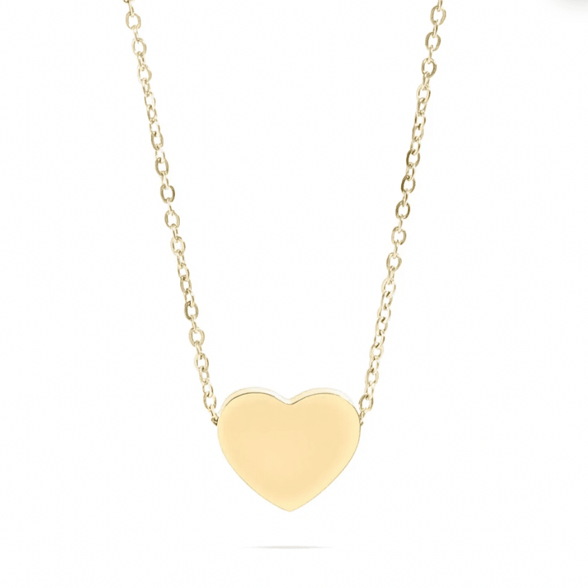 14k Gold-Filled Hand-Stamped Blank Heart Necklace - The Ky Collection