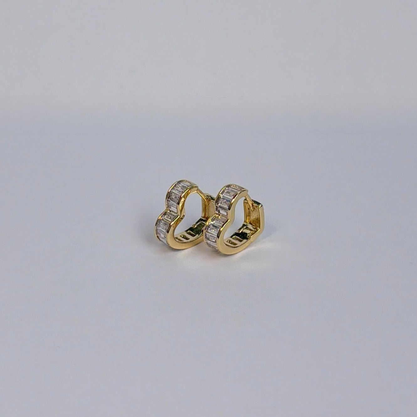 14K Gold Filled Heart Huggie Earrings - The Ky Collection