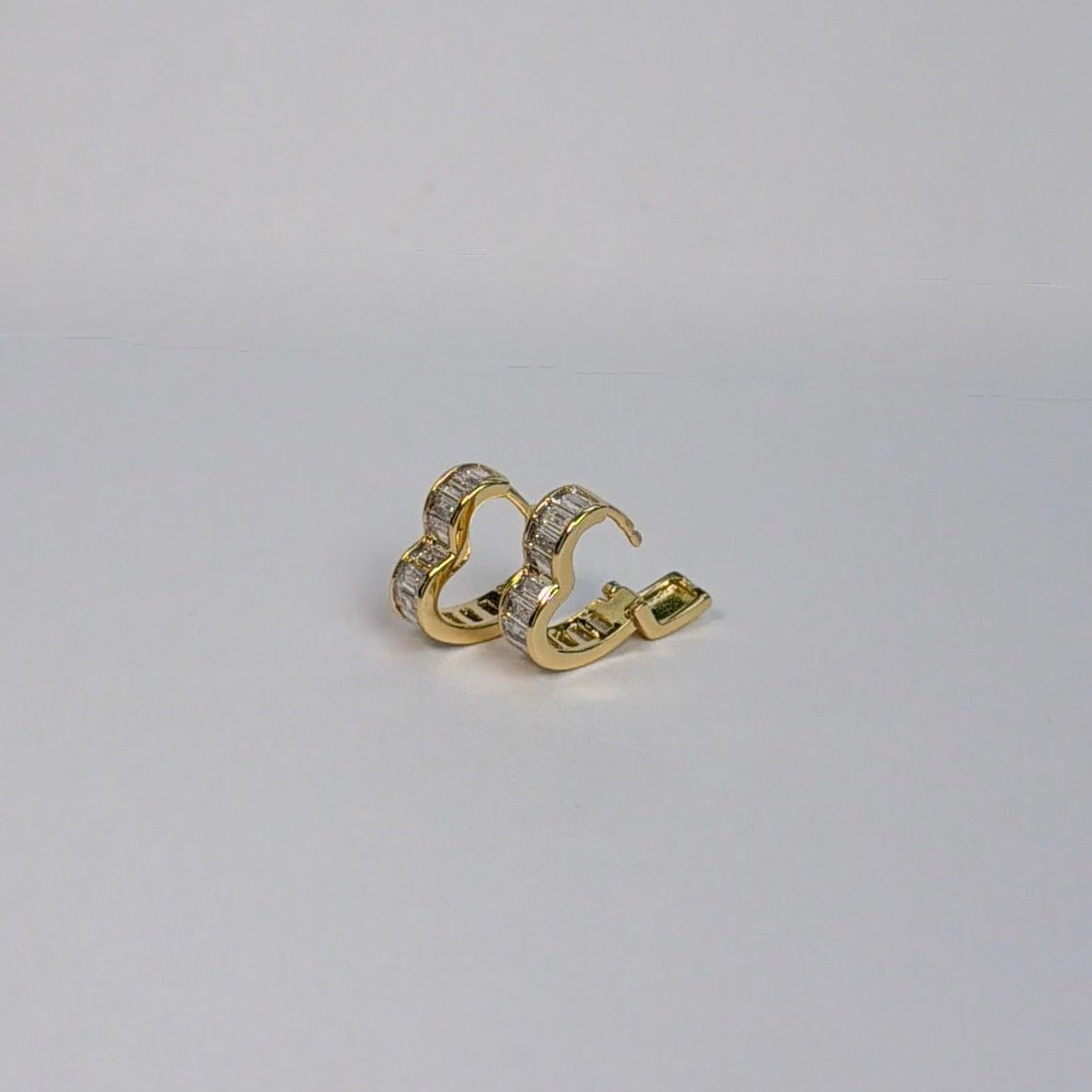 14K Gold Filled Heart Huggie Earrings - The Ky Collection