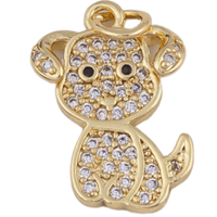 18k Gold PVD Dog Charm