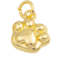 18k Gold PVD Dog Paw Charm