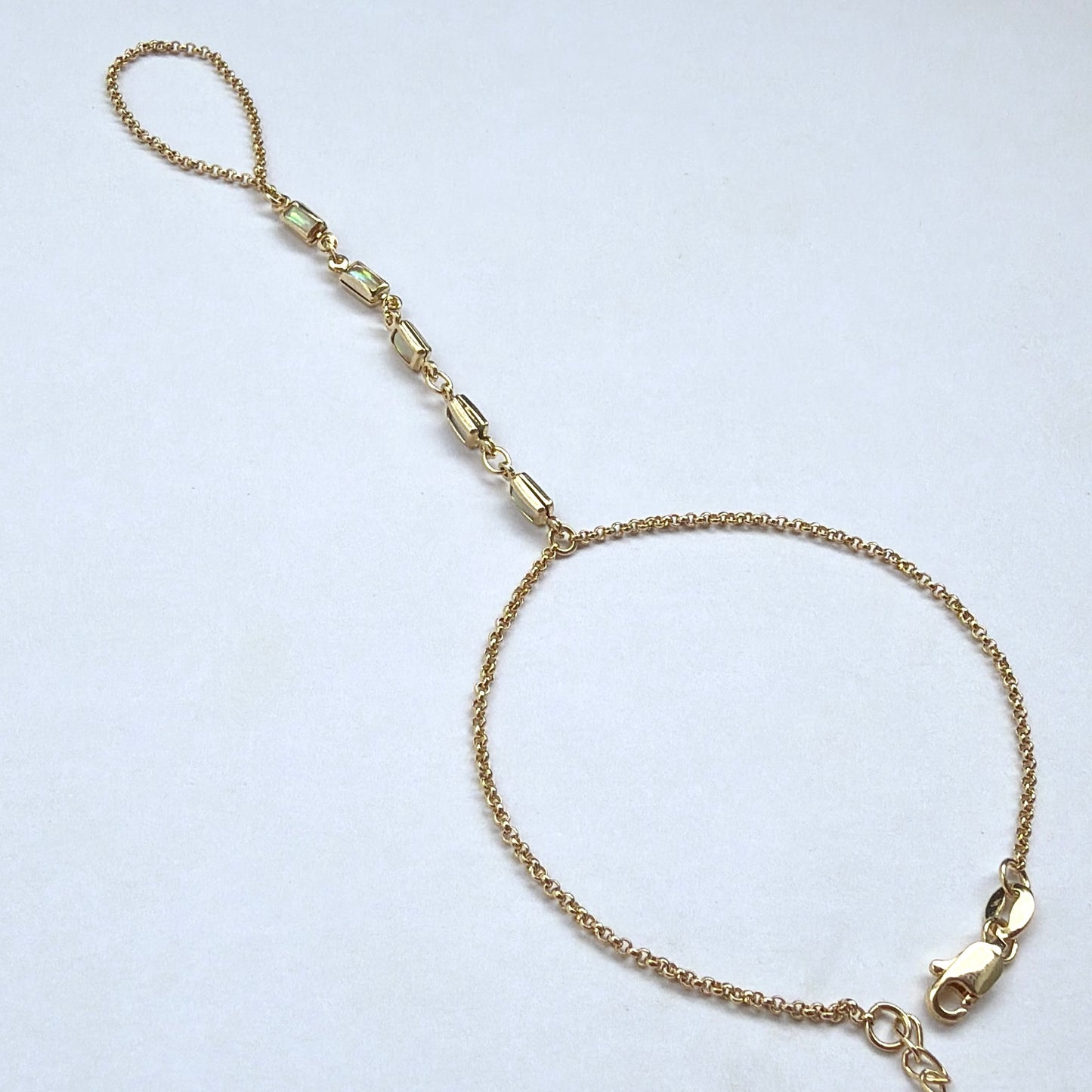 18k Gold-Filled Mother of Pearl Hand Chain