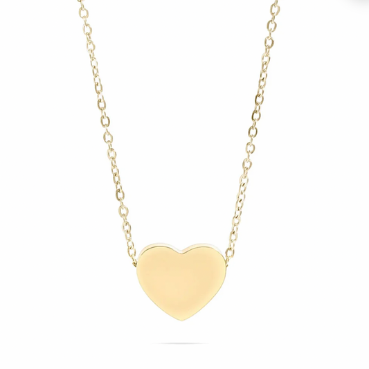 14k Gold-Filled Hand-Stamped Blank Heart Necklace