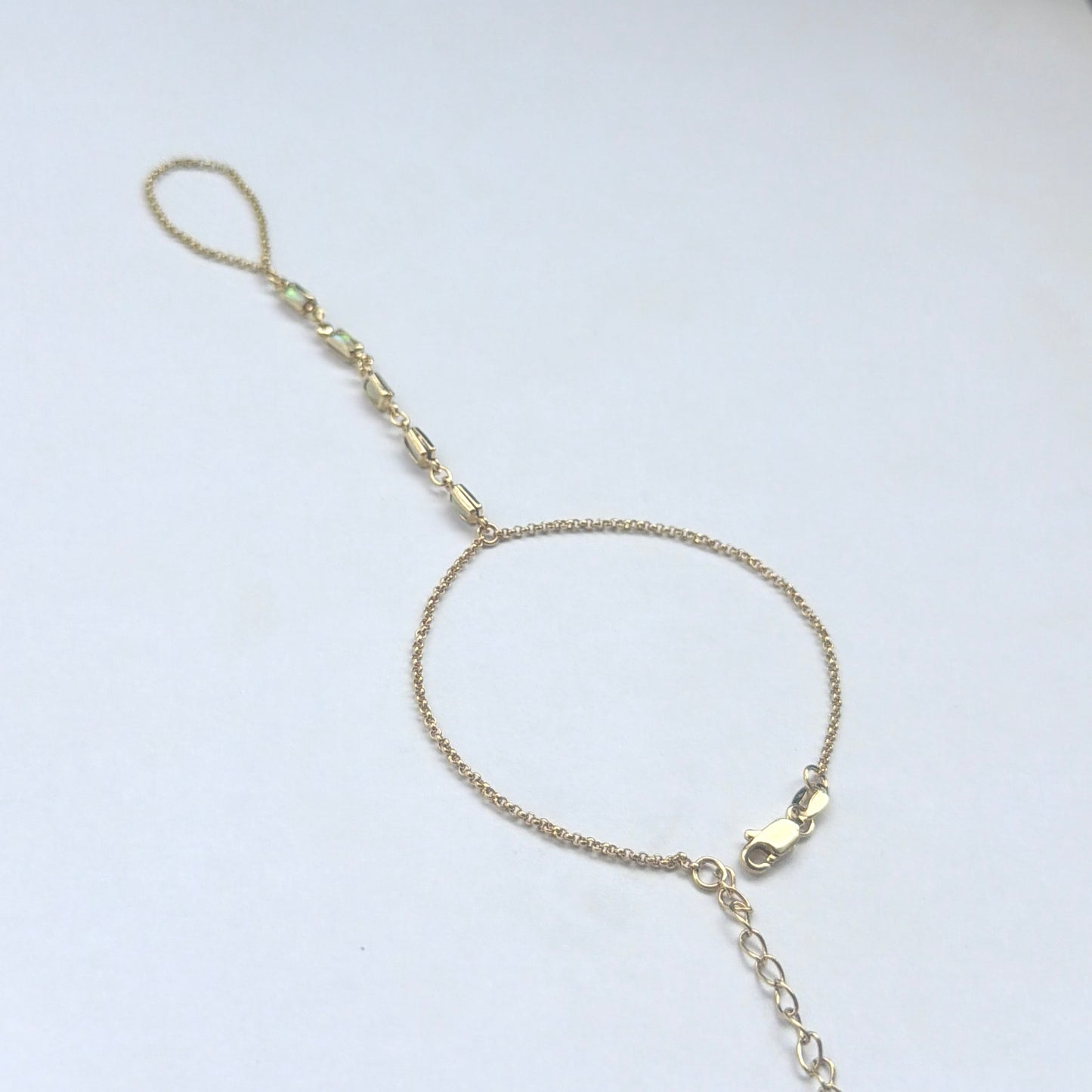 18k Gold-Filled Mother of Pearl Hand Chain