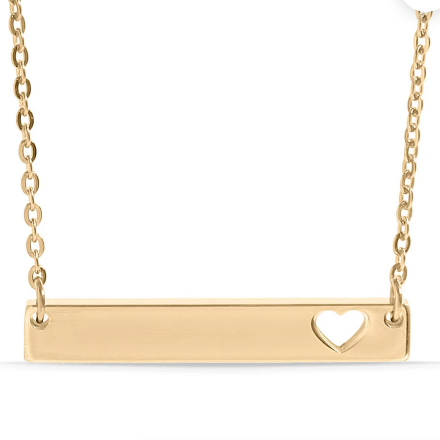 Hand-Stamped Blank Heart Cutout Necklace