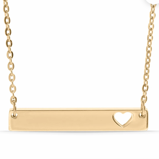 Hand-Stamped Blank Heart Cutout Necklace