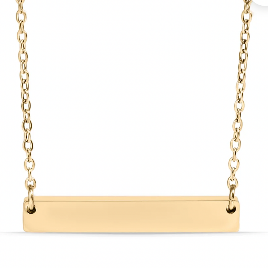 Hand-Stamped Blank Bar Necklace