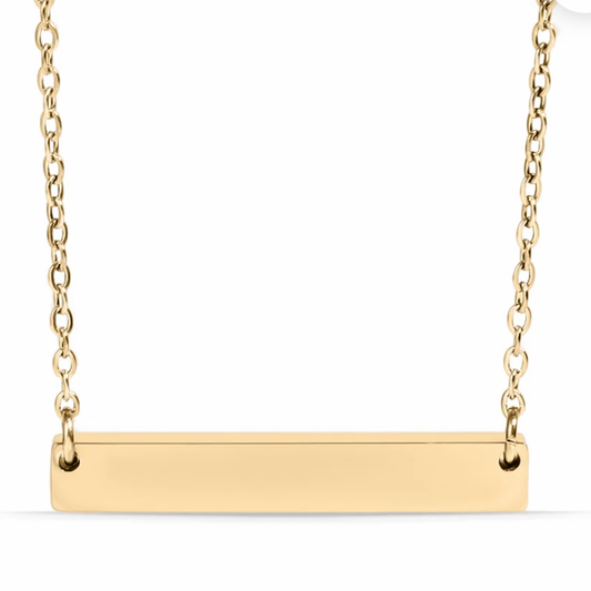 Hand-Stamped Blank Bar Necklace