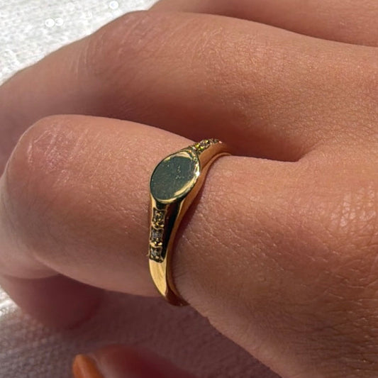 Waterproof Gold Signet Ring