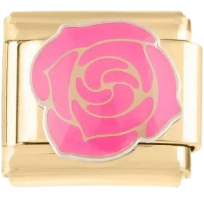 Pink Rose Italian Charm