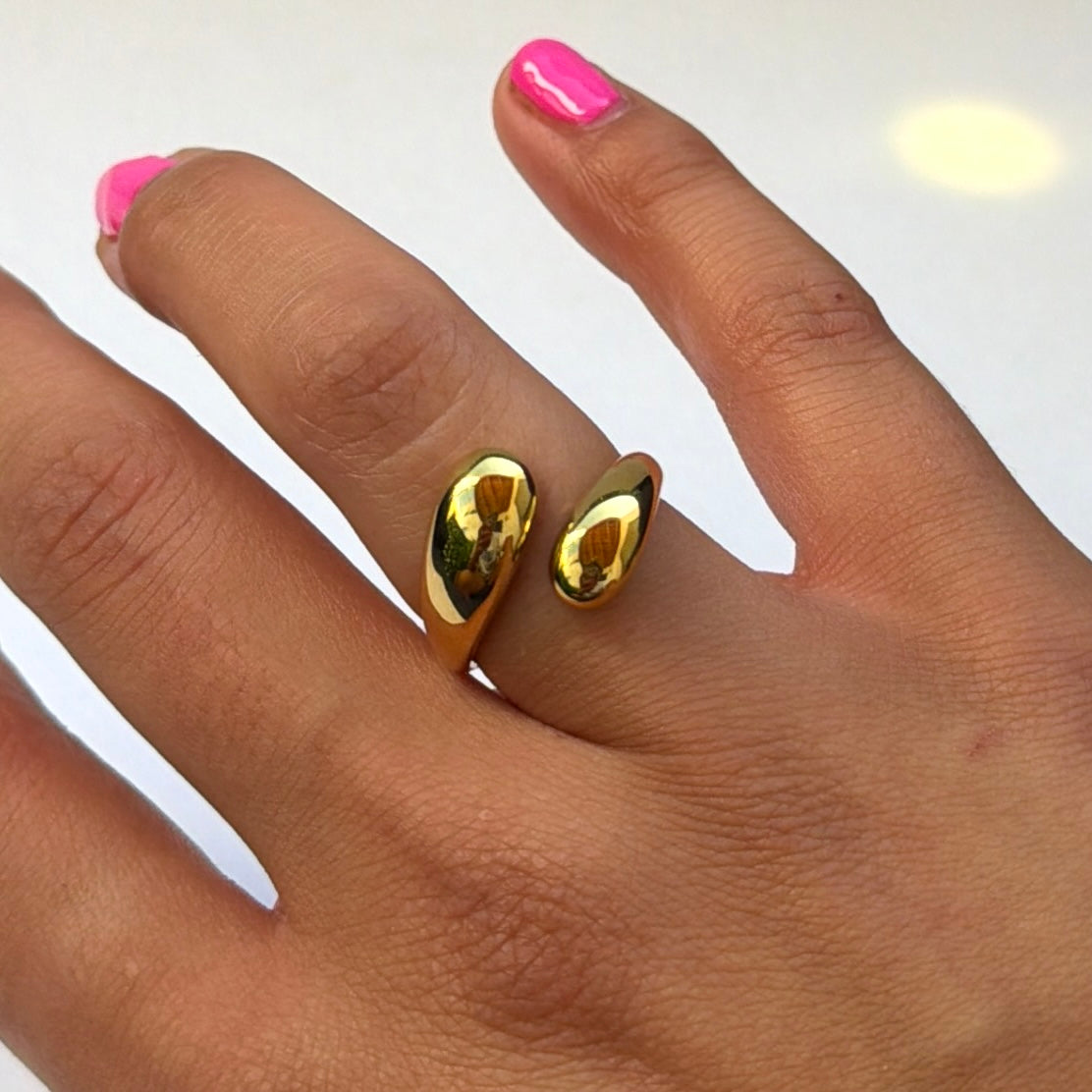 Gold Tear Drop Ring