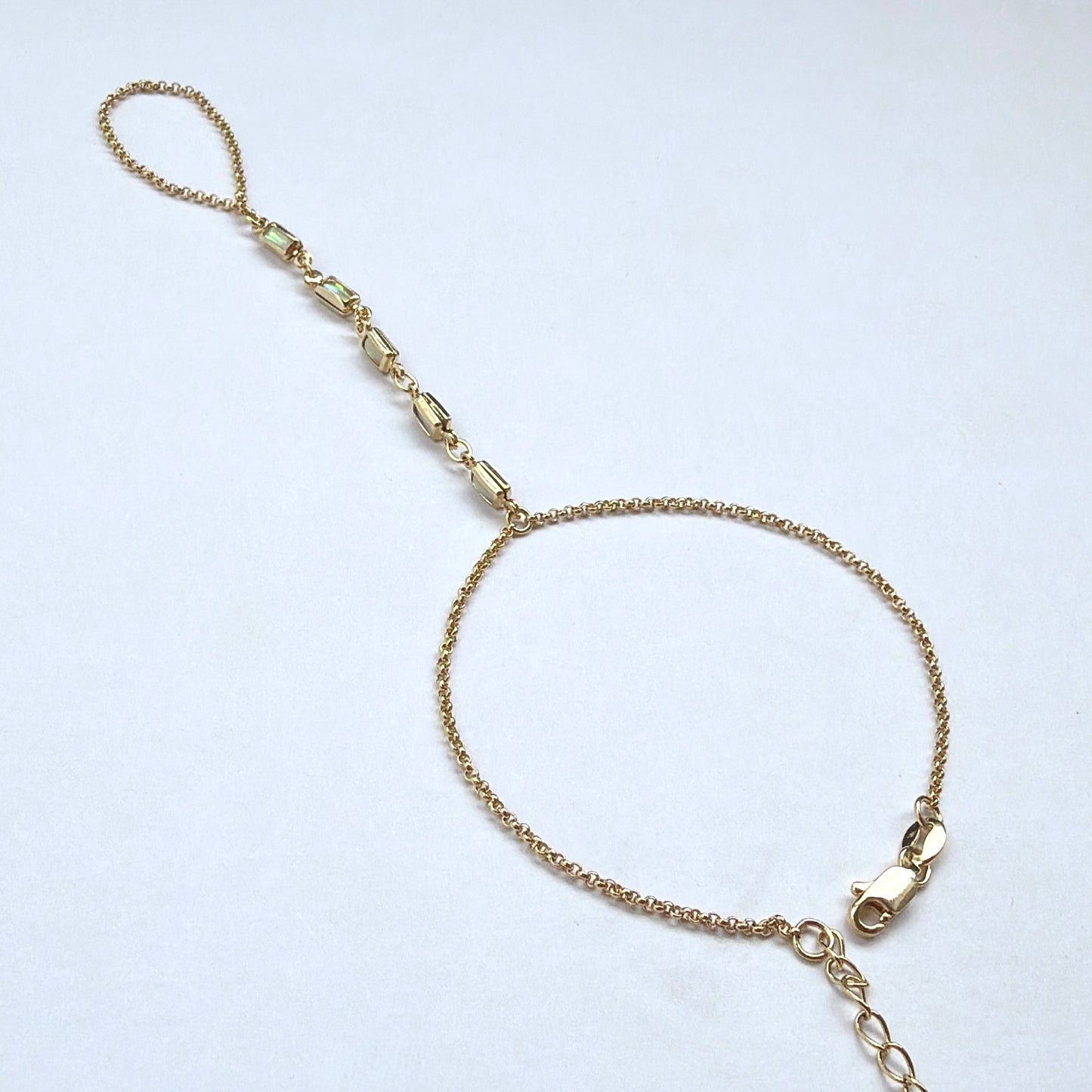 18k Gold-Filled Mother of Pearl Hand Chain