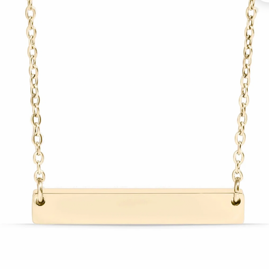 14k Gold-Filled Hand-Stamped Blank Bar Necklace