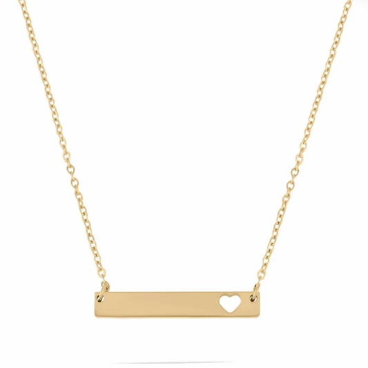 14k Gold-Filled Hand-Stamped Blank Heart Cutout Necklace