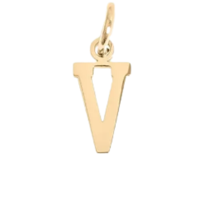 Gold V Charm