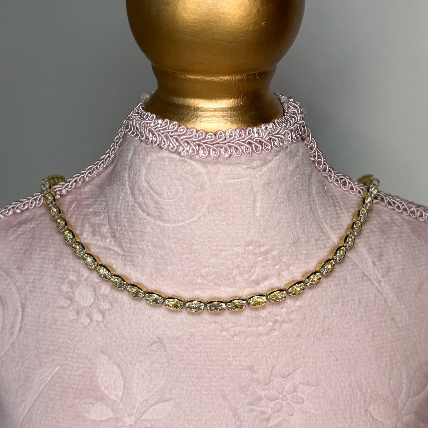 Alease Oval Tennis Necklace | Gold Tennis Necklace
