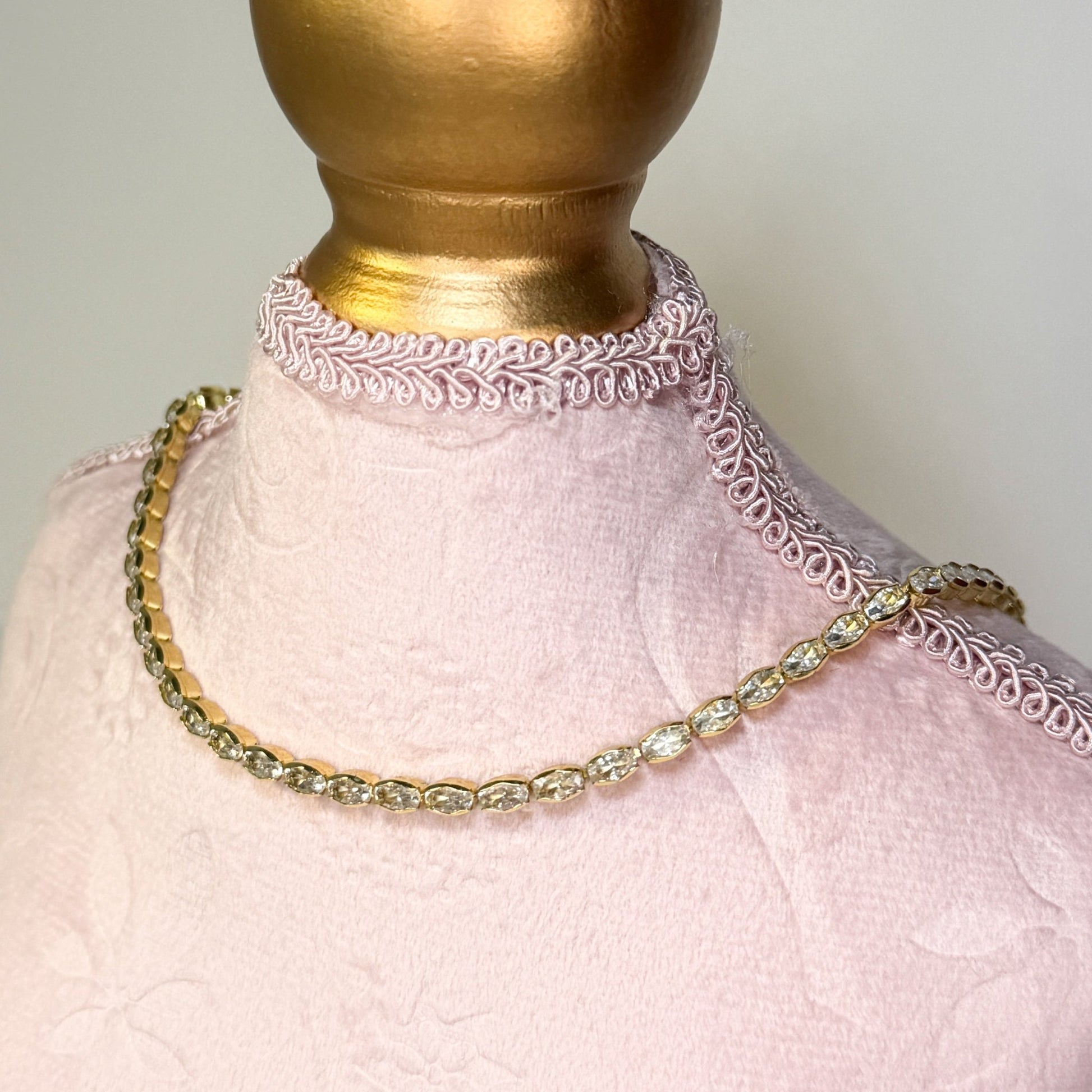 Alease Oval Tennis Necklace | Gold Tennis Necklace