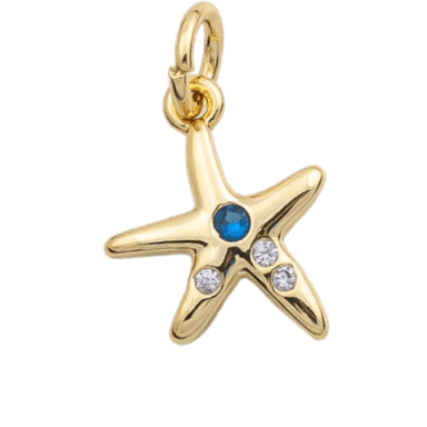 Blue Studded Starfish Charm