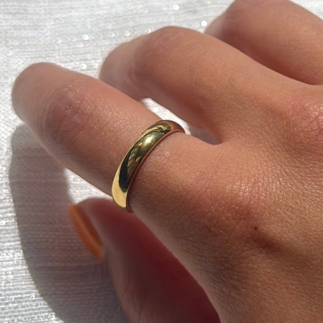 Classic Waterproof Gold Stacking Ring - The Ky Collection