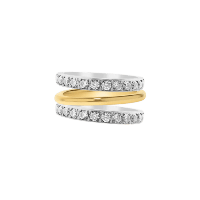Custom Initial Double Pavé Ring