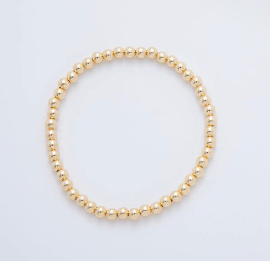 Gold Beaded Stretch Bracelet - The Ky Collection