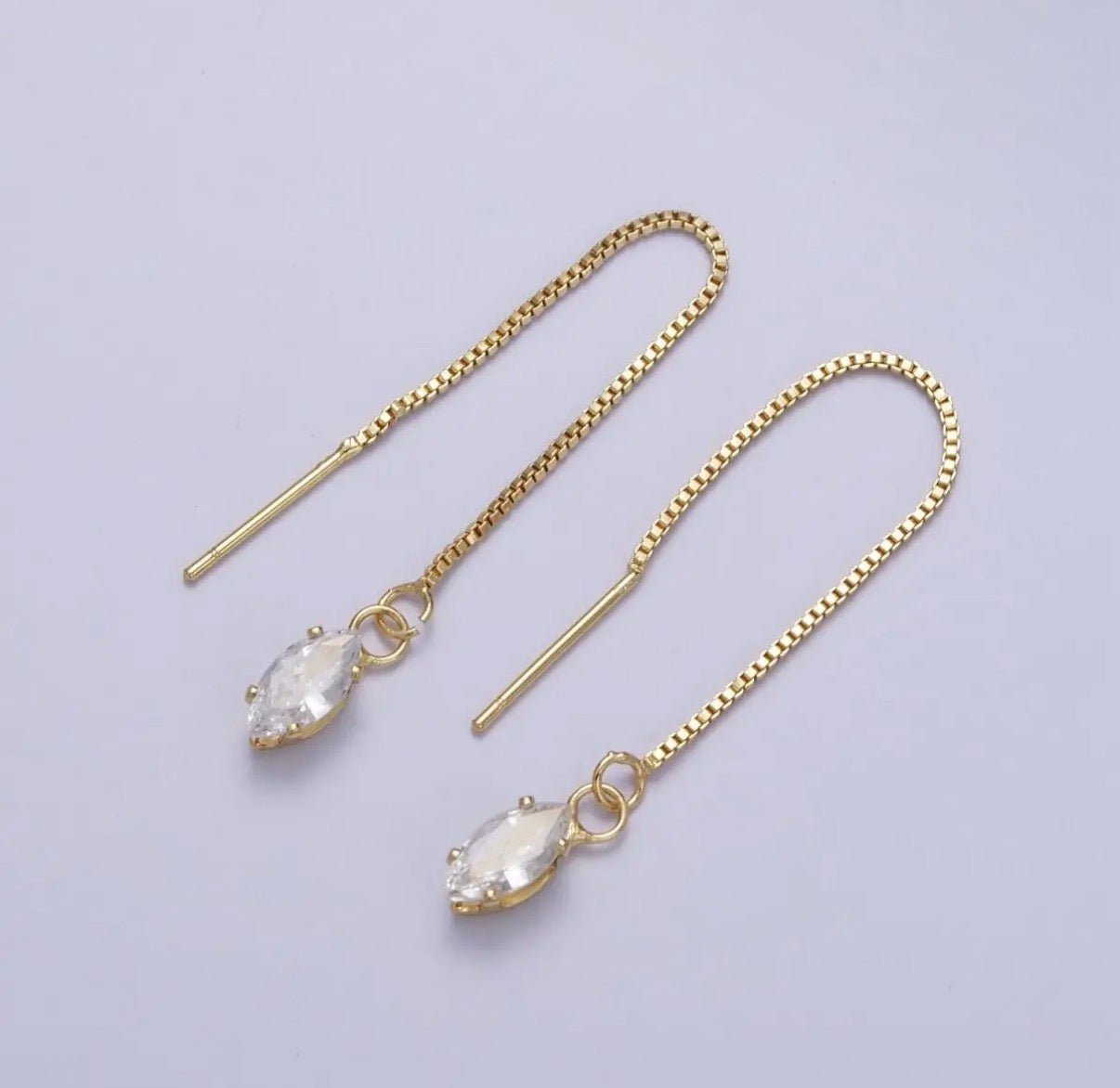 Gold Box Chain Earrings - The Ky Collection