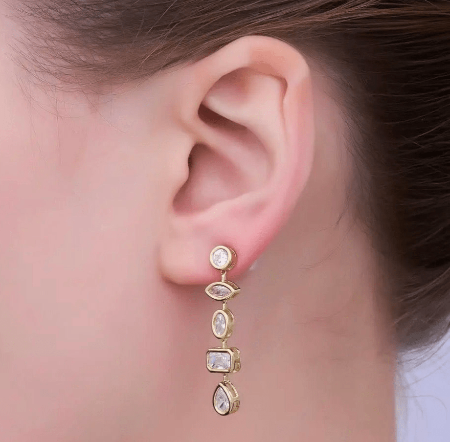 Gold Dangle Earrings - The Ky Collection