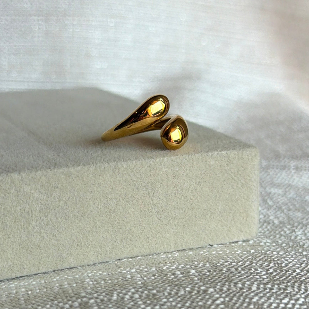Gold Tear Drop Ring - The Ky Collection