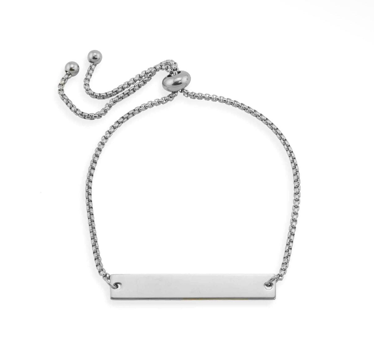 Hand-Stamped Adjustable Heart Cutout Bar Bracelet - The Ky Collection