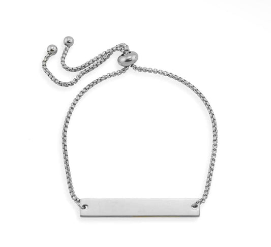 Hand-Stamped Adjustable Heart Cutout Bar Bracelet - The Ky Collection