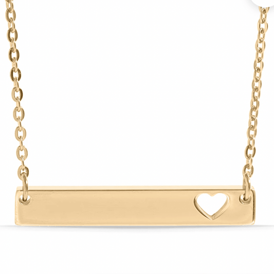 Hand-Stamped Blank Heart Cutout Necklace - The Ky Collection