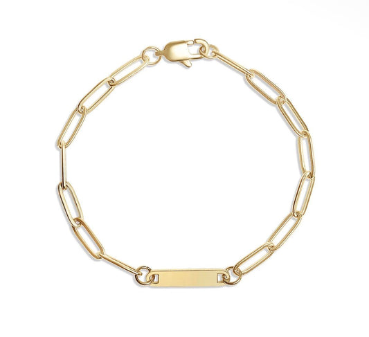 Hand-Stamped Paperclip Bar Bracelet - The Ky Collection