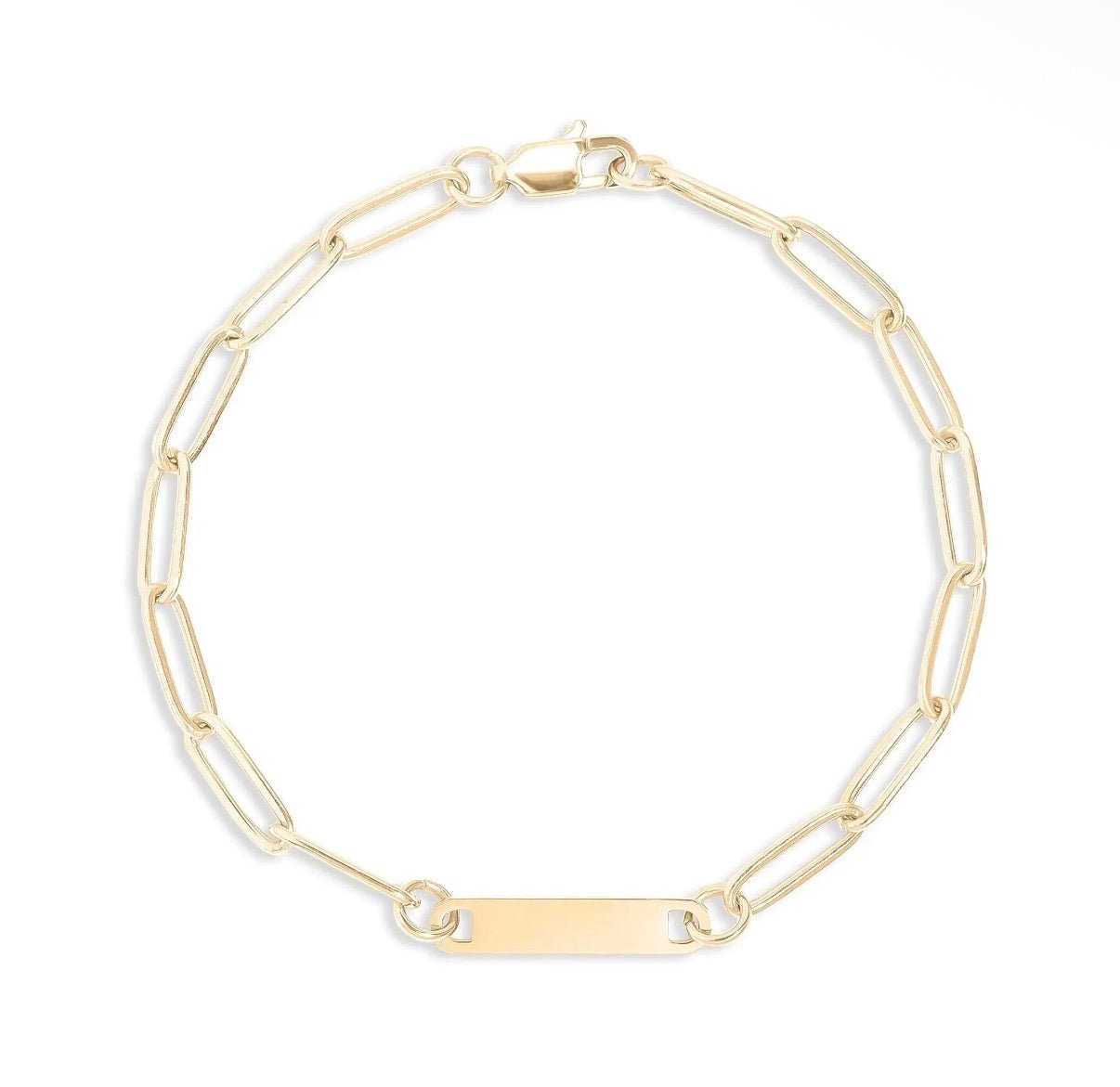 Hand-Stamped Paperclip Bar Bracelet - The Ky Collection