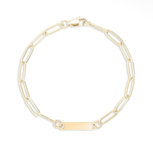 Hand-Stamped Paperclip Bar Bracelet - The Ky Collection