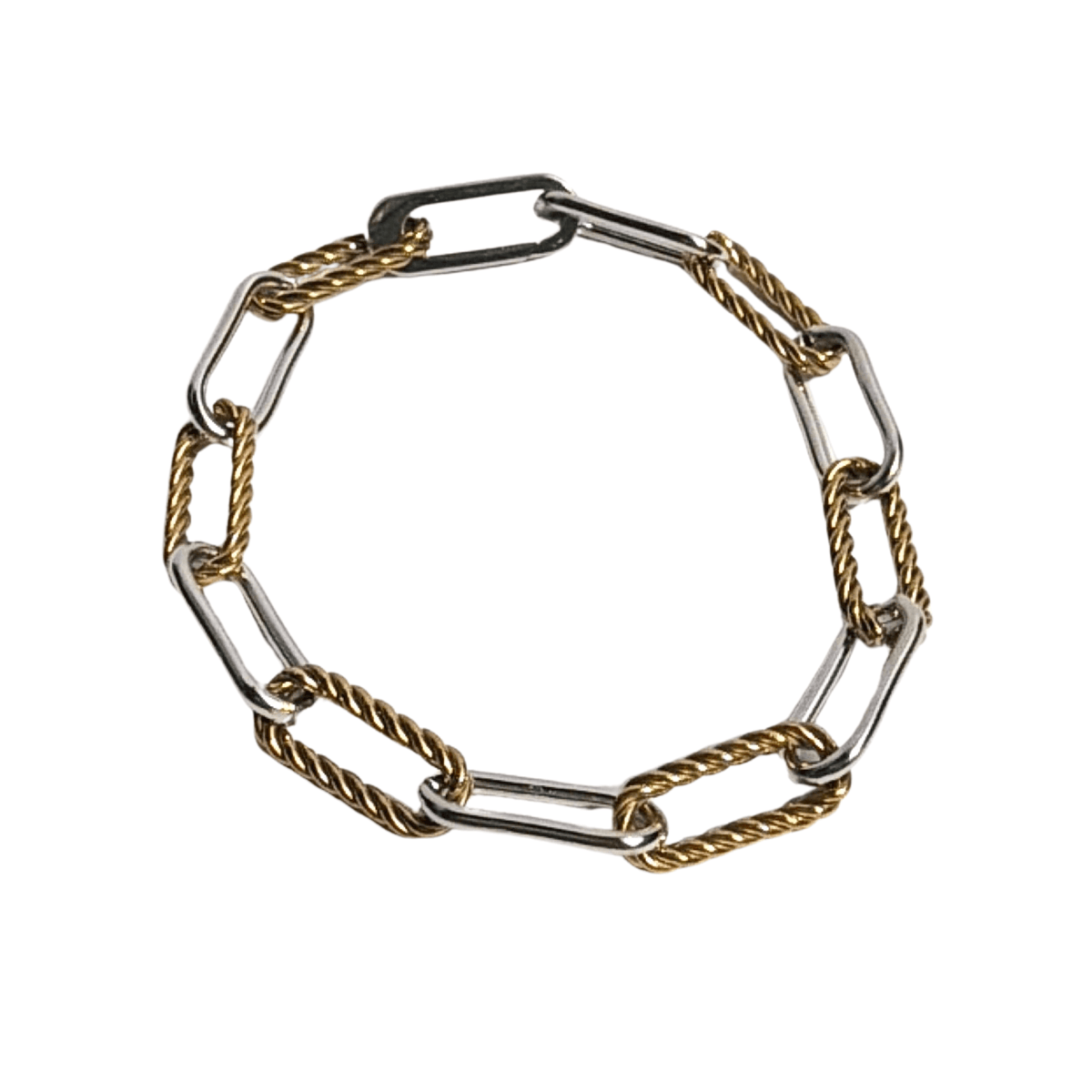 Mixed Metal Twist Paperclip Bracelet - The Ky Collection