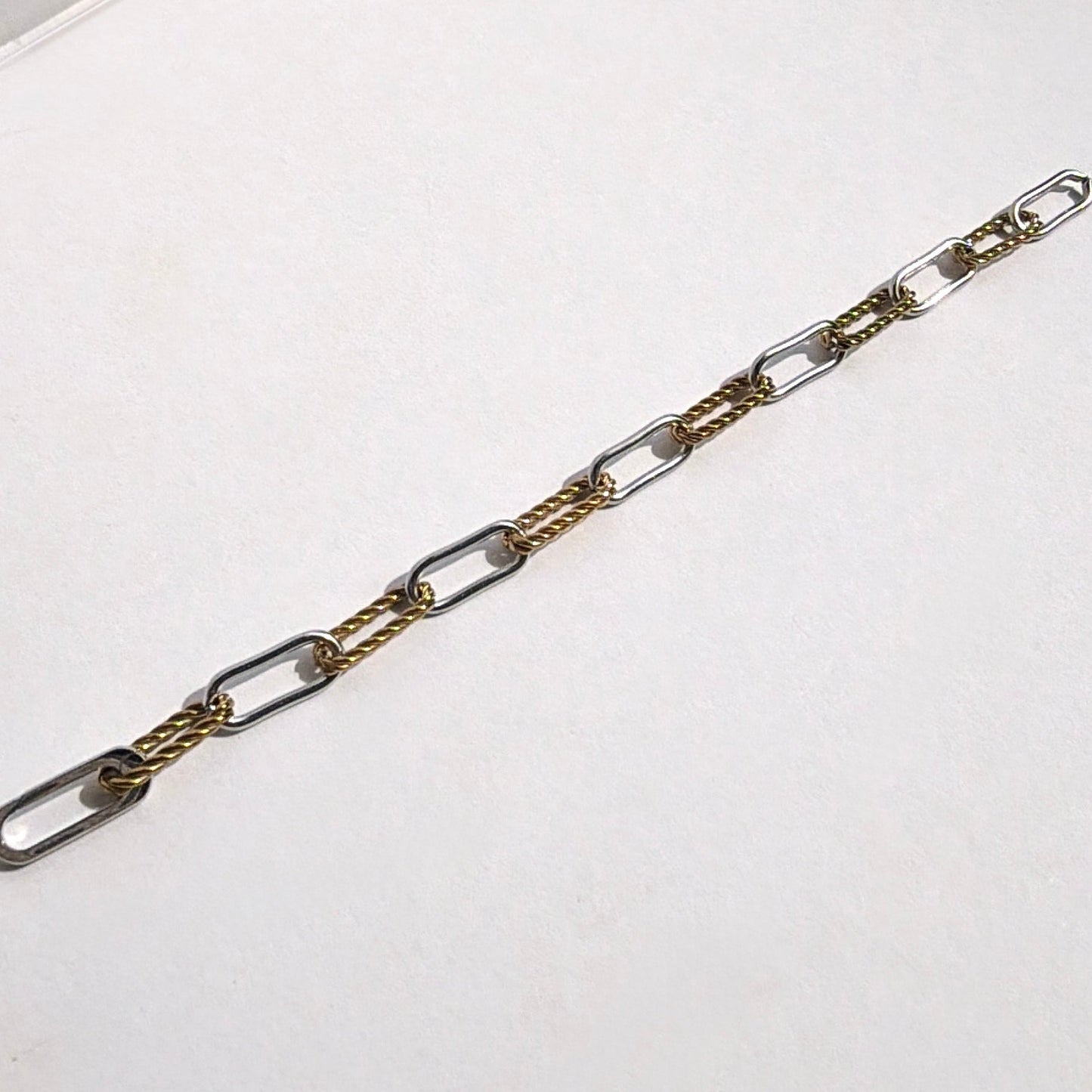 Mixed Metal Twist Paperclip Bracelet - The Ky Collection