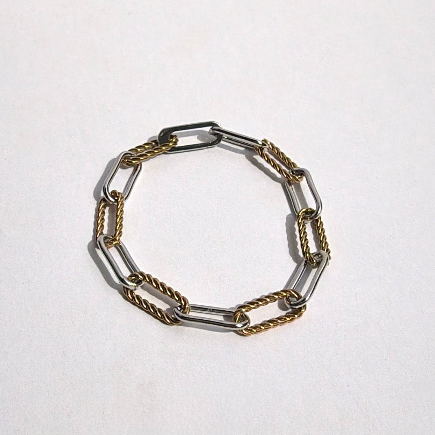 Mixed Metal Twist Paperclip Bracelet - The Ky Collection