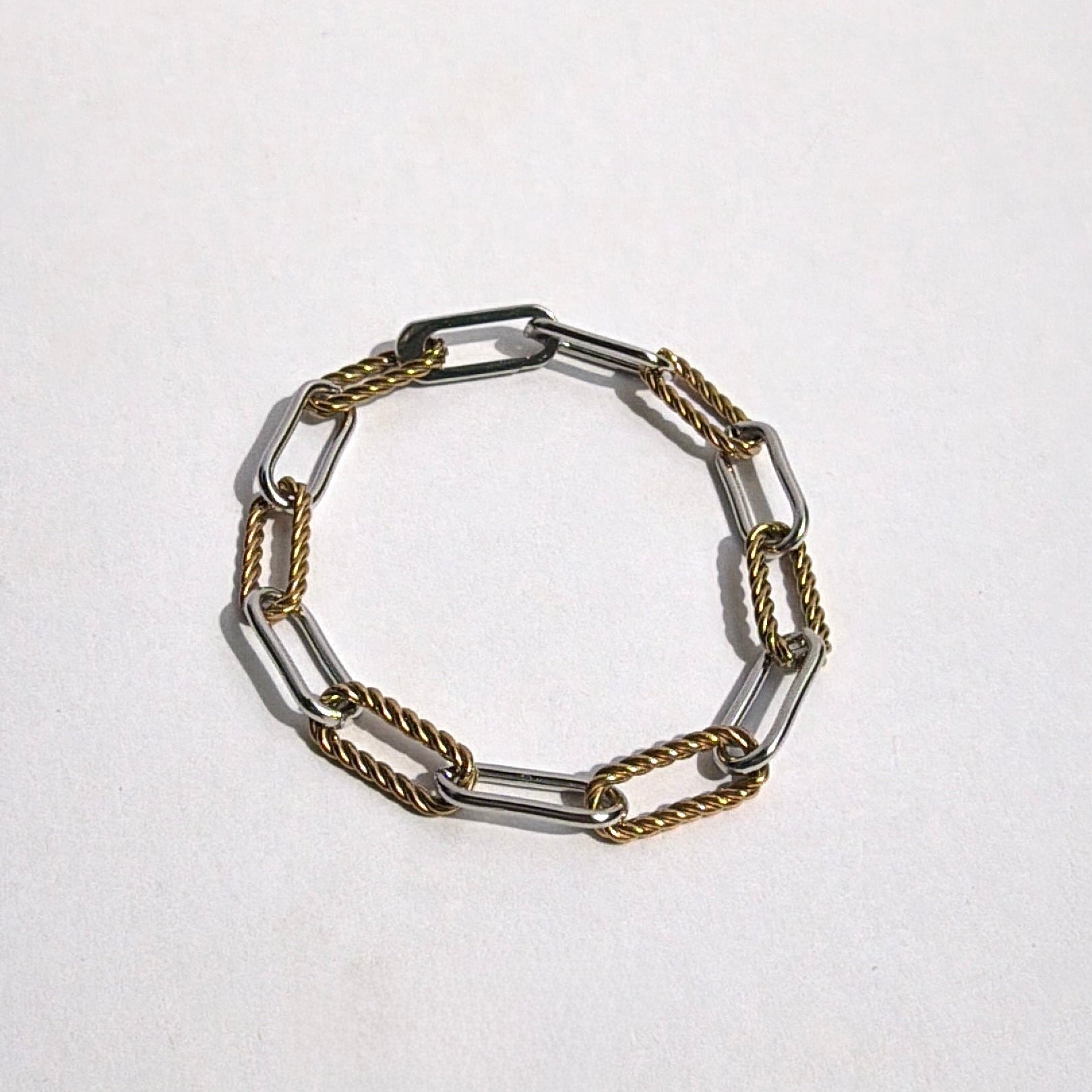 Mixed Metal Twist Paperclip Bracelet - The Ky Collection