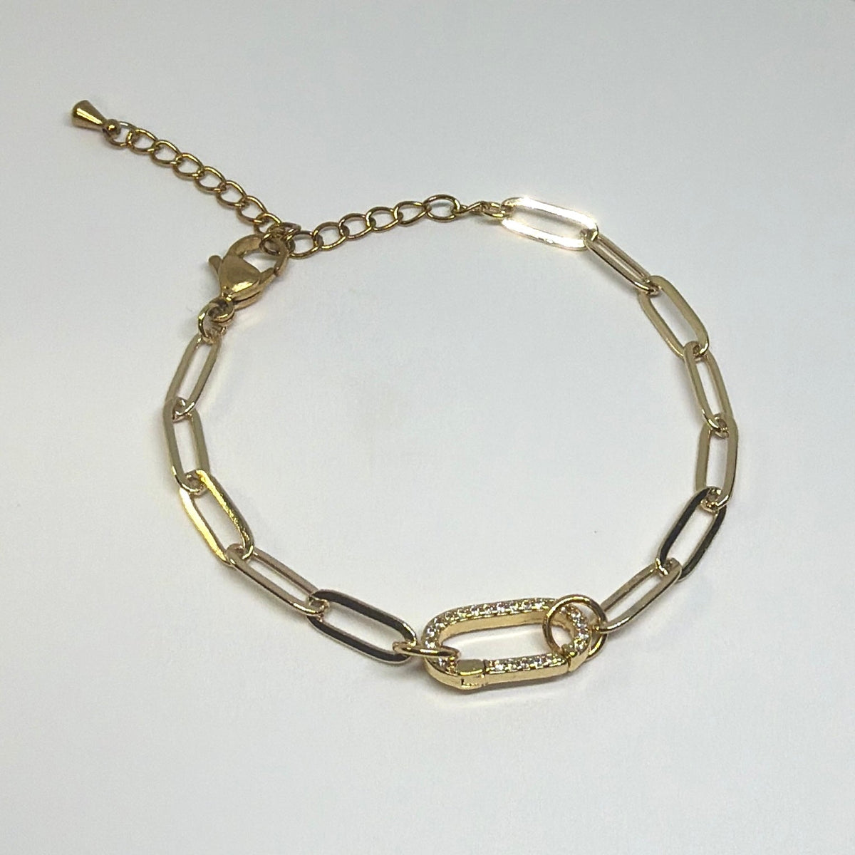 Pavé Paperclip Bracelet - The Ky Collection
