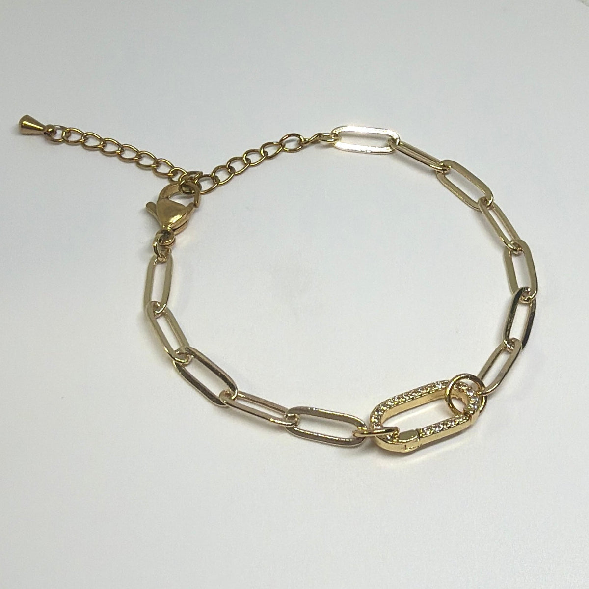 Pavé Paperclip Bracelet - The Ky Collection
