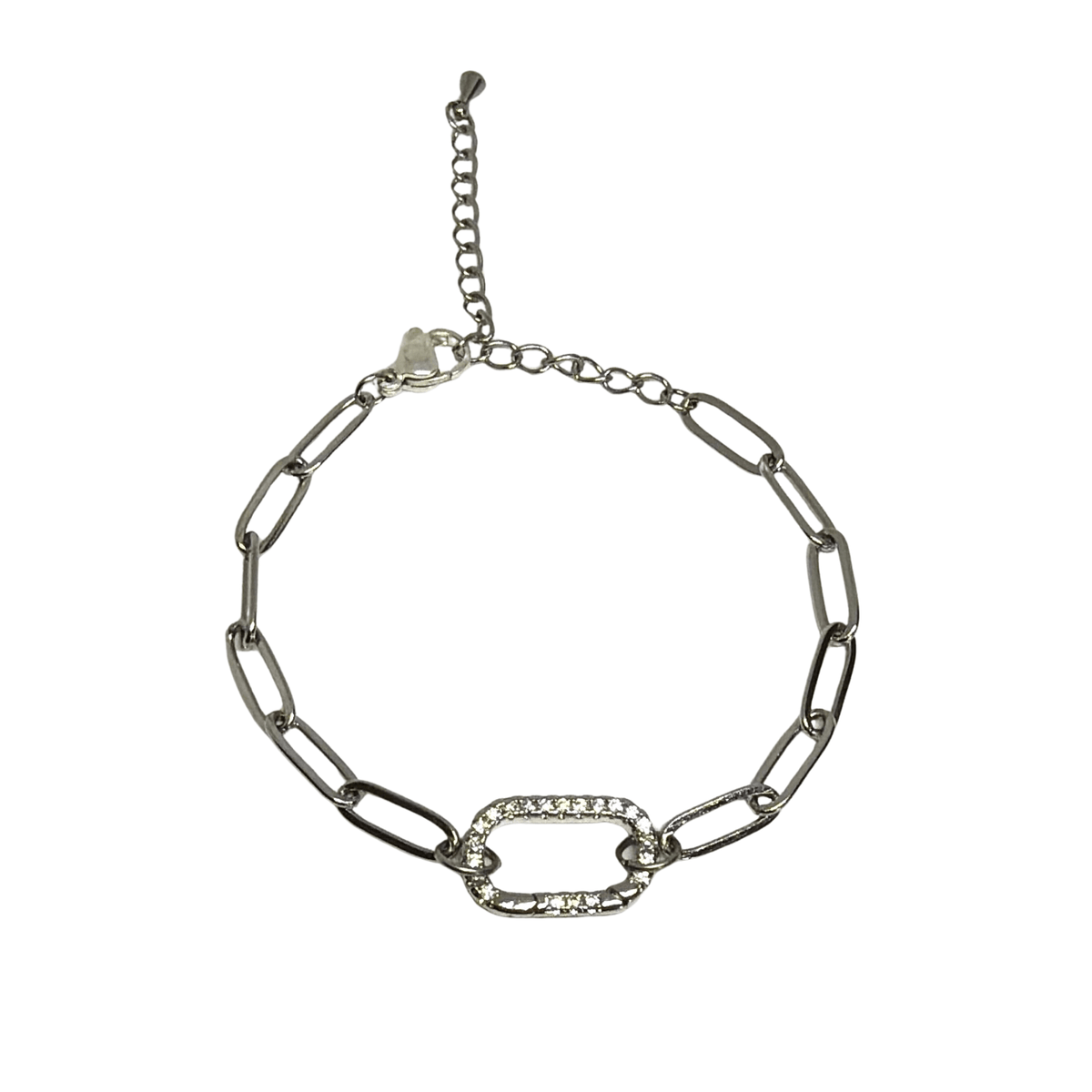 Pavé Paperclip Bracelet - The Ky Collection