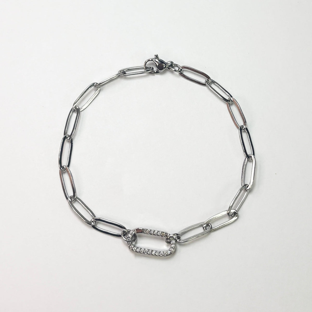 Pavé Paperclip Bracelet - The Ky Collection