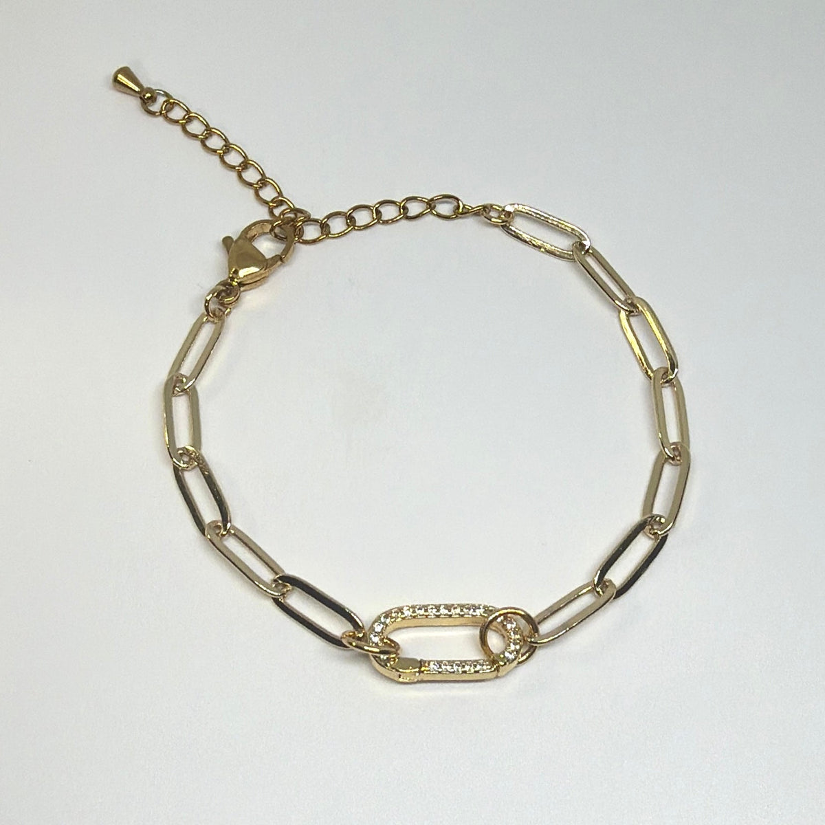 Pavé Paperclip Bracelet - The Ky Collection