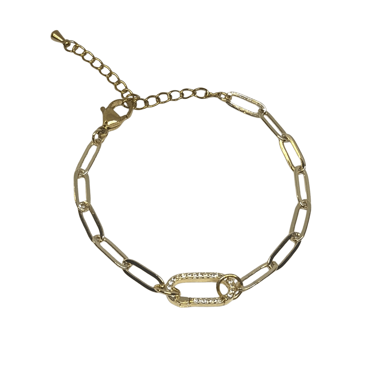 Pavé Paperclip Bracelet - The Ky Collection