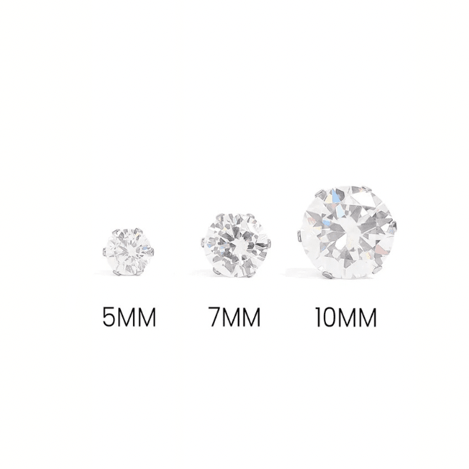 Round Crystal Stud Earrings - The Ky Collection