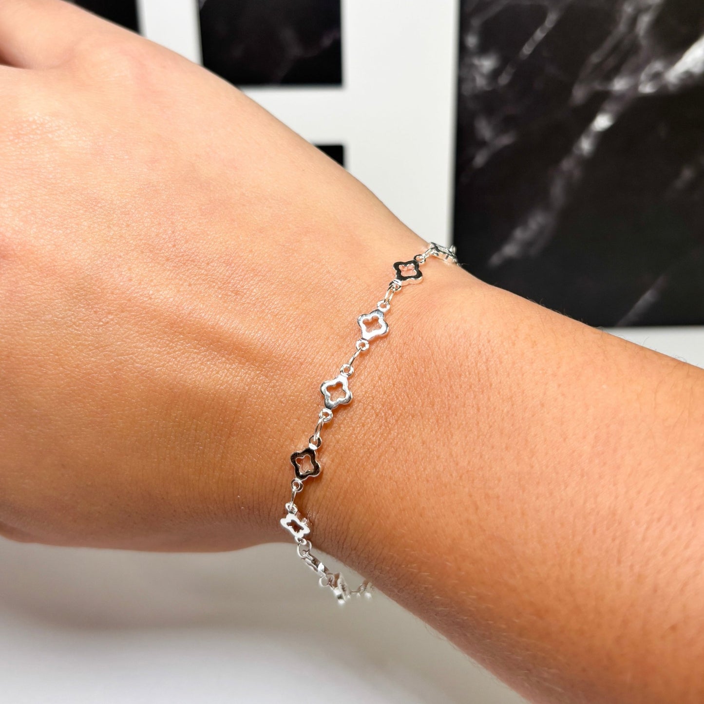 Silver Celestial Clover Bracelet - The Ky Collection